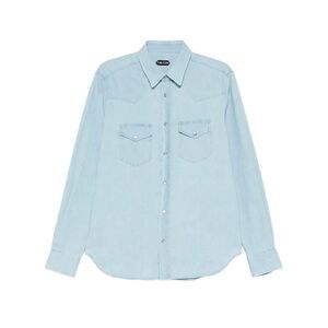 Tom Ford Men Denim Chambray Western Shirt